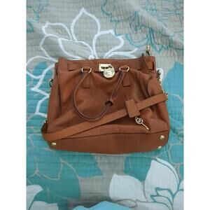 Michael Kors Large Hamilton Saffiano Leather Camel Brown Tote Bag